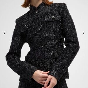 $2790 Adam Lippes Mayfair Metallic Tweed Single-Breasted Jacket